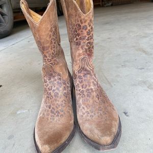 Old Gringo Boots Suede Size 7 Brown Leopard heel